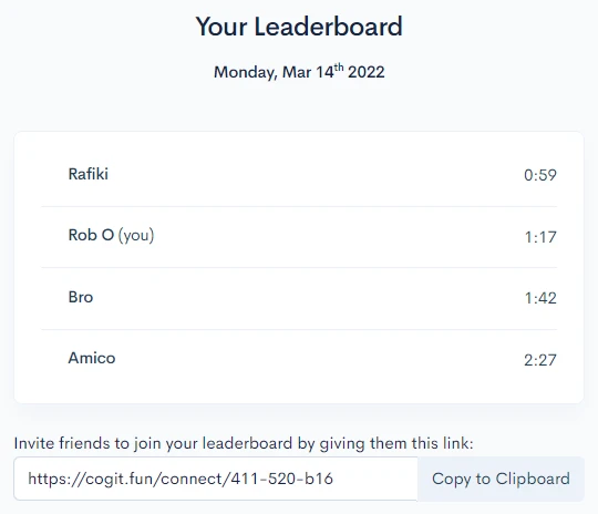 An example leaderboard screenshot from Cogito